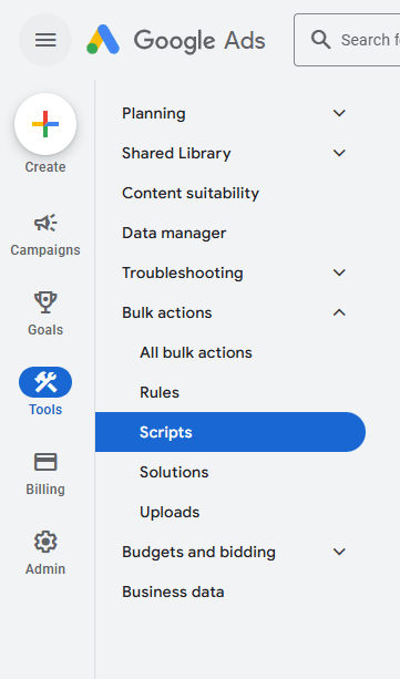 Where are Google Ads scripts
