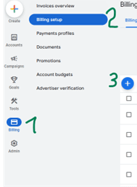 Google Ads billing setup