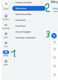 Google Ads billing setup