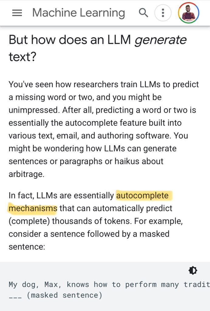 How does an LLM generate text