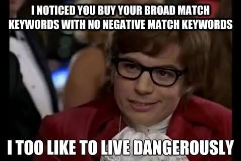 Google Ads negative keywords meme